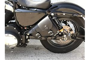 Medusa Black Side Bag by Orletanos, Compatible with Harley Davidson Sportster, Forty Eight Saddle Bag, Swing Bag, Black