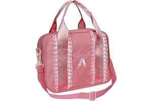JESUSTREE Sacs de Danse Fille Ballet, Sac à Main de Sport à Roulettes pour Enfants Teen Dancer, Adorable Petit Brodé Chausson de Ballet Cartable, Enfant Ballerines Corps Sac, Rose