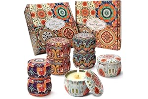 OSHINE Zapachowe świece sojowe Aromaterapia Zestaw prezentowy: 8 sztuk różana lawenda waniliowa cytryna duży rozmiar naturalny wosk sojowy świeca 125 ml podróżna puszka zapach relaksujący stres ulga aromat