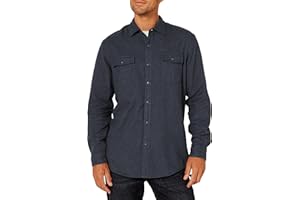 Amazon Essentials Camisa de Franela con Corte Recto, Dos Bolsillos y Manga Larga - Colores interrumpidos Hombre