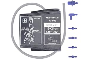 MAYMOCON Pediatric Blood Pressure Cuff - Small Size (15-24CM Arm Circumference) for Kids & Women, Compatible with Omron & Most Brands, Includes 6 Connectors