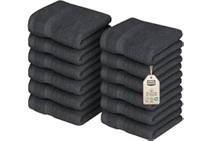 Utopia Towels - Lot de Serviettes de Toilette Premium (30 x 30 CM, Gris) 100% Coton, Gants de Toilette/Serviette de Visage, Très Absorbants et Doux au Toucher (Paquet de 12)
