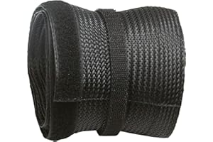 RICOO Organizador de Cables Canaleta para Cable Z9085B-2 Pasacables con Cierre Adhesivo Recogecables Ocultar Cables Longitud 2m Color Negro