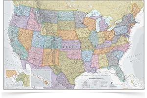 Maps International USA Map Classic - Feuille de plastification - 91,4 (l) x 61 (H) cm