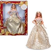Barbie Signature bebek, g&uuml;m&uuml;ş ve altın rengi elbise giyen sarı sa&ccedil;lı Barbie 2025 Mutlu Yıllar bebeği, sezona &ouml;zel koleksiyonl
