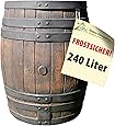 REGENTONNE EICHENFASS SET 240l Liter, das REGENFASS mit fühlbarer Holzstruktur, in sehr schönem HOLZ-DESIGN, mit Maserung wie ein HOLZFASS, dauerhaftdicht und splitterfrei!