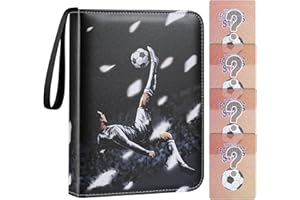 BOENFU Sammelalbum für Fußball Karten Album, Trainer Sammelkartenalben, Karten Halter für Fußball, Ordner Buch kompatibel mit Fußball, 400 Karten Kapazität Fußball(Senden Sie vier Fußballkarten zufällig)