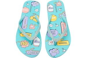 Ataiwee Girl's Flip Flops, Little/Big Kid's Beach Thong Colorful Printed Sandals for Children.