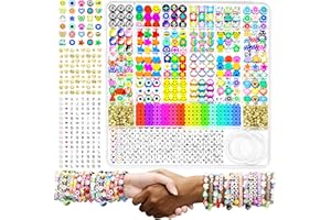 ARTDOT Perles Plates pour Bracelet, Perles Smiley Argile Polymère Perles Heishi,1642 Pièces Fruit Perles pour Friendship Bracelet Kit Filles Adultes Enfant DIY Cadeau