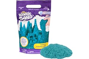 Kinetic Sand, Twinkly Teal - Bolsa de Arena Brillante Natural de 907 g para estrujar, Mezclar y moldear