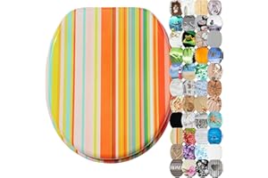 Sanilo Deska sedesowa wolnoopadająca, wysokiej jakości deska sedesowa z drewna I deska sedesowa z różnymi motywami (Starstripes)