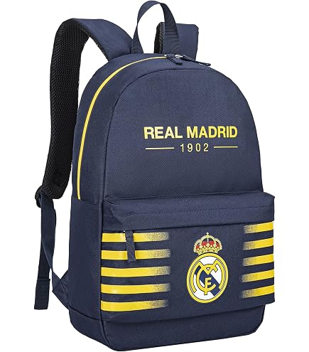 Sac à Dos à Roulettes Real Madrid – Trolley 32x47x26 Cm, Polyester, 2 Compartiments – Collection Officielle