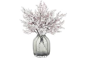 JAKY-Global Künstliche Blumen 6 Stück Getrocknete Unechte Seide Blumen Babysbreath Pflanze Dekoration für Hochzeit Sträuße Haus Garten Party Blumenschmuck (Silber)