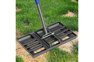 FLY HAWK Herramienta de Rastrillo, 45x25cm Herramienta de Rastrillo de Nivelación para Césped y Césped para Jardín de Césped