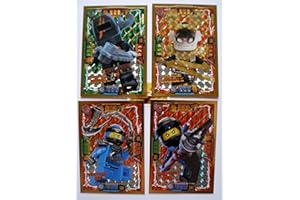 Lego Ninjago Serie 4 - 4 Limitierte Gold Karten Trading Card LE 6 Mega Power Jay LE 4 NYA LE 7 Samurai X LE 23 Böser Arkade Gold Sticker