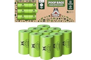 POGI'S PET SUPPLIES Pogi sacs à crottes pour chiens – à base de plantes, résistants et compostables (certifiés ASTM D6400) – 135 sacs