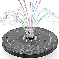 AISITIN Buntes LED Solar Springbrunnen mit 5.5W Solar Panel mit 21cm Größe, Solar Teichpumpe Wasserpumpe Solar…
