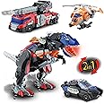 VTech Switch and Go Dinos 3-in-1 Super-T-Rex - Dino Car Transformer - 2-in-1 Toy with Dino Voice, Sound and Light Effects - For Children 3-8 Years, Black