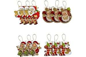 OXYN Set Bigliettini Biglietti Babbo Natale Varie Forme Fantasie Idea di Auguri Decorazione Laccio Brillantini Colorati Etichetta Tag Natalizi Attaccare per Regali Buste Pacco (16pz StyleD)