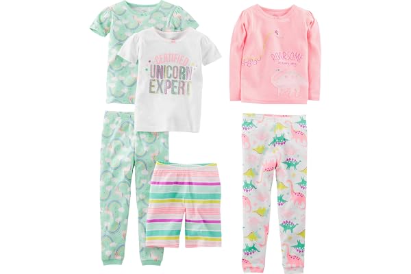 Simple Joys by Carter's 6-Piece Snug Fit Cotton Pajama Set Ensemble de Pijama Fille (Lot de 3)