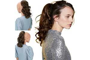 CAISHA 30cm Postiche Natte Queue De Cheval Extensions De Cheveux Volumineux Ondulé Marron PH204