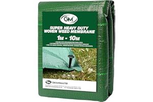 GROUNDMASTER Toile de Paillage 125gsm (1m x 10m) GardenersDream - Bâche Jardin Anti-Mauvaises Herbes, Verte, Anti UV, Résistante