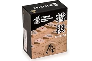 Yellow Mountain Imports, Shogi in legno Gioco di scacchi giapponese Koma tradizionale che gioca pezzi con Shogiban di carta