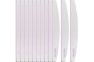 VIKKI 12PCS Professional Nail Files Double Sided Washable Emery Board 100/180 Grit Nail Files, Acrylic Nails and Natural Nails File Manicure Tools Pet Grooming Tools for Home and Salon Use