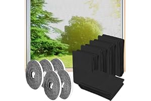 ATPWONZ Fly Screens for Windows,5 Pack Window Nets to Keep Bugs Out Mosquito Net Window, 51x59 Inches Insect Screen Window 51x59 Inches with 5 Rolls Hook Sticky Tape,Black
