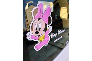 ADESIVI COMPULSIVI Adhesivo Baby On Board para coche – Bebé a bordo – Minnie y Mickey Mouse – para niño y niña (Baby Princess)