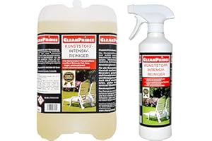 CLEANPRINCE 2,5 Litros Kunststoffintensivreiniger Limpiador Intensivo de Plástico Muebles Jardín Grasa las Heces Insectos Del Tiempo Residuos Meteorización,Gan Depósitos Decoloración Muebles Jardín Limpiador