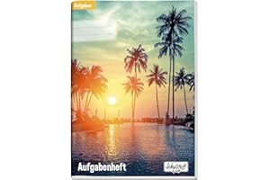 ‎HÄFFT Schulstuff Aufgabenheft 30 Wochen DIN A5, 64 Seiten, 2-farbig [Sunset] Hausaufgabenheft Grundschule ohne festes Datum | nachhaltig & klimaneutral