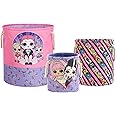 Idea Nuova LOL Surprise 3 Piece Multi Size Fabric Nestable Toy Storage Basket Set, with Rope Carry Handles