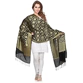 RANI SAAHIBA Dupatta In Chiffon Tinta Unita Per Donna - Leggero E Trasparente Con Bordo In Pizzo - Bianco - 2.35m X 1.20m - 5