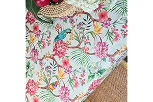 Manifattura Tessile - Tovaglia Antimacchia Cotone Resinato Liquidproof - Pappagalli, Ovale x6 180