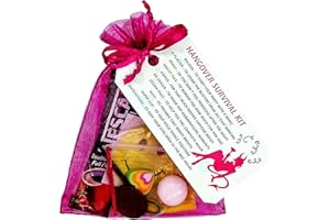 KATE CREATE Hangover Survival Kit bag with thick tag, 11 items in an organza gift bag for Bride to Be, hen do party, Bachelorette