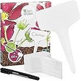 Stecketiketten zum Beschriften: Premium Kunststoff Pflanzenstecker mit 120x Pflanzschilder u. Stift – Schöne Pflanzenschilder