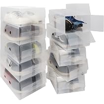 Scatole Portaoggetti Impilabili Pieghevoli Trasparenti - Set Da 20, 33x23x14 Cm, Per Scarpe E Organizzazione