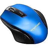 Amazon Basics Ergonomic Wireless Mouse - DPI adjustable - Blue