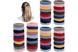 WILLBOND 60 Piezas Goma de Pelo de Algodón sin Costuras Gomas de Pelo de Elástica Titulares de Cola de Caballo Bandas de Pelo sin Arrugas para Mujeres Niñas, 4 Estilos