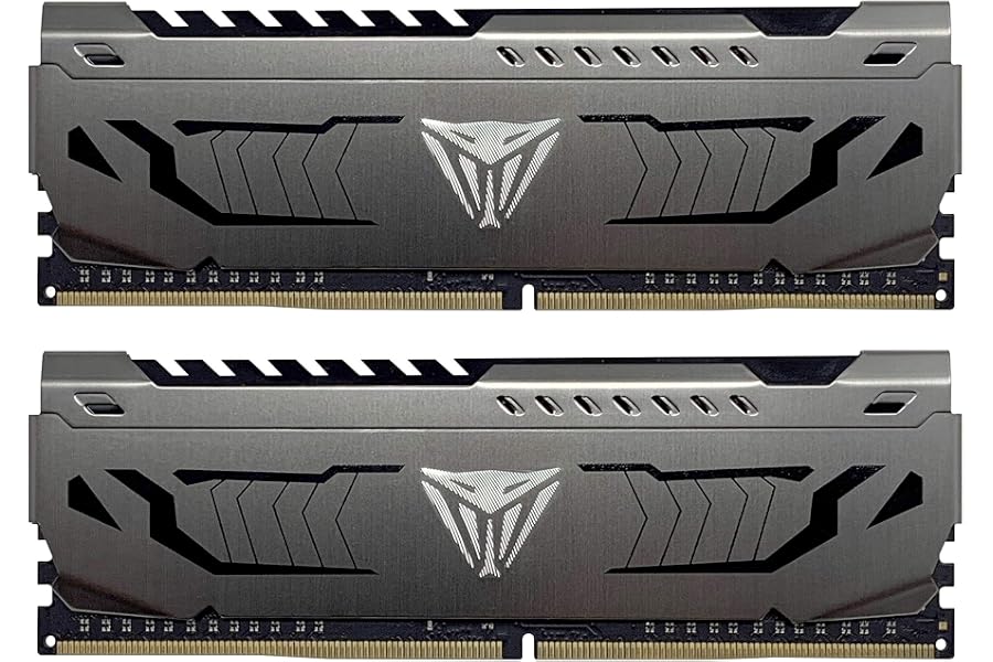 Amazon listing image: Patriot Memory Viper Steel DDR4 16GB (2 x 8GB) 3200MHz Performance Memory Kit PVS416G320C6K