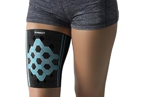 bonmedico Bandaż na uda z kompresją na lewo/prawą stronę – ochraniacz na uda dla kobiet i mężczyzn – antypoślizgowy – 1 sztuka (XL)