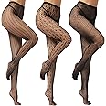 EVERSWE High Waist Fishnet Tights Thigh High Stockings Suspender Pantyhose