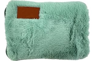 VITBEL Borsa Acqua Calda Elettrica 500W con Morbida Fodera in Peluche, Temperatura Massima 75°C, Ideale come Scaldamani e Scaldapiedi, per Alleviare Dolori Muscolari, Dorsali e Mestruali (VERDE MENTA-UNITO)