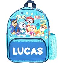 Sac à Dos Personnalisable PAW PATROL Pour Enfant - Bleu, Poche Bouteille, Taille S, Personnalisation Nom