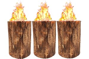 Jack's Schwedenfeuer 3 Stück | Baumfackel groß 25cm Höhe | Gartenfackel Set Feuerfackel Ø17-24cm | Schwedenfackel bis 2h Brenndauer | Holz Feuer 100% Natur