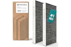 FilterBase® Aktivkohlefilter für Bora Basic, BAKFS Umluft Filter | Aktivkohlefilterset (2 Stück Kohlefilter) kompatibel zu Bora Kochfeld BIU BHU oder BFIU