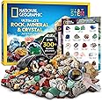 NATIONAL GEOGRAPHIC Rock Collection Box for Kids – 200 Piece Gemstones and Crystals Set Includes Geodes and Real Fossils, Rocks and Minerals Science Kit for Kids, A Geology Gift for Boys and Girls