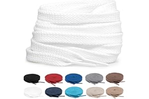 TULMERO 2 pares de cordones 100% algodón – Cordones planos de 8 mm de ancho para zapatillas de deporte