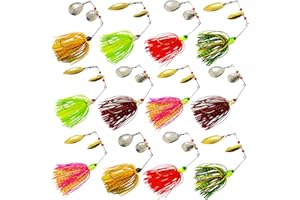 SHADDOCK Fishing Lures Spinnerbait Bass Fishing Spinner Baits Lure Kit Hard Metal Spoon Multicolor Buzzbait Spinnerbait Jigs for Bass Pike Trout Salmon